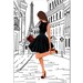 INTALENCE ART Stampa Su Tela 'Fashion Girl In Paris' - Quadro Moderno Con Torre Eiffel E Ragazza Rosa, 61x81 Cm, Decorazione Artistica Per Camera Da Letto - 2