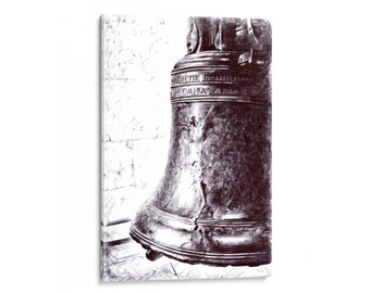Intalence Art Unique Liberty Bell Sketch Wall Art,Premium Philadelphia Canvas Print,Home and Office Decoration, Black and White Easy to Hang
