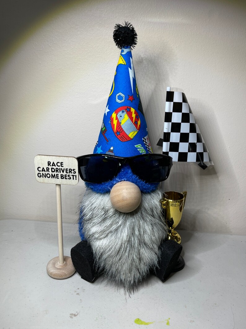  Race Car Driver Gnome Etsy