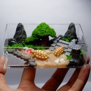 Miniature clay tortoise tank