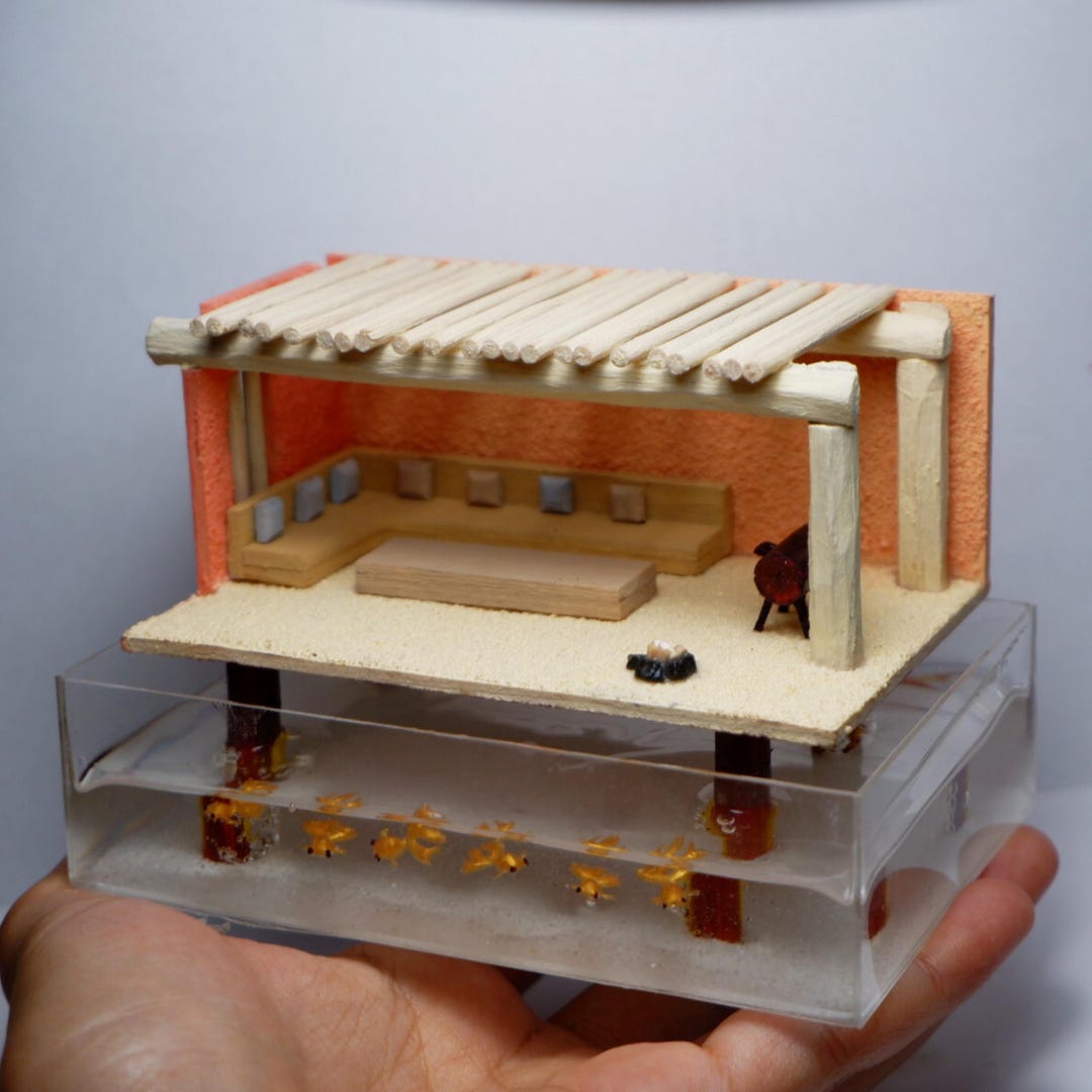 Miniature Goldfish Tank With the Camping Area - Etsy