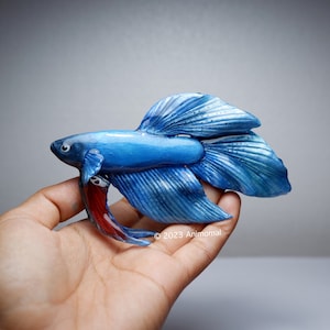 Handmade replica veiltail blue betta