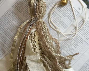 BIBLE TASSEL BOOKMARK, Boho Cream Neutral Bible Bookmark, Christian Books, Christian Book Accessories, Book Tassels, Faith Based Gift