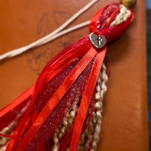 BIBLE TASSEL BOOKMARK,Red and Cream Bible Bookmark, Christian Books, Christian Book Accessories, Book Tassels, Faith Based Gift