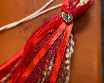 BIBLE TASSEL BOOKMARK,Red and Cream Bible Bookmark, Christian Books, Christian Book Accessories, Book Tassels, Faith Based Gift