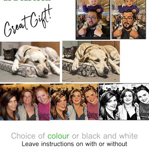 Your photo as a cartoon- choice of with or without background