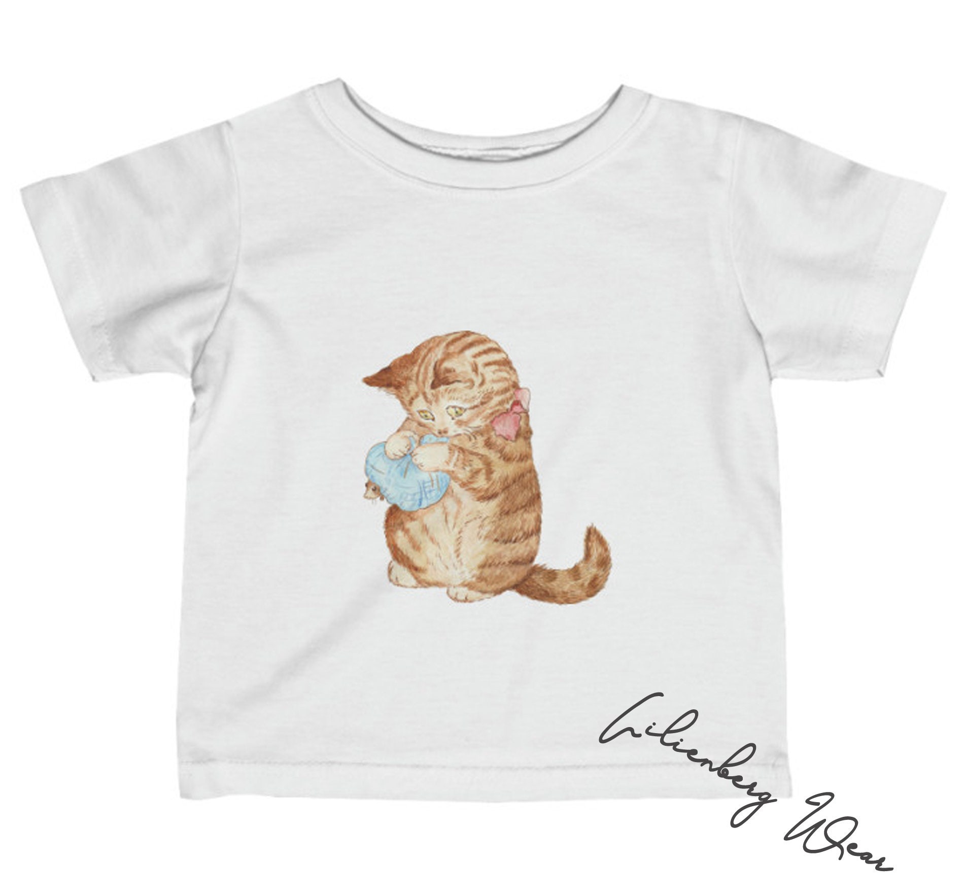 Kitten With Mouse-infant Cotton Jersey T-shirt by Lilienberg - Etsy