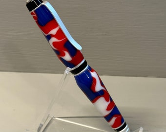 Uncle Glam - A Handcrafted Cigar-Style Acrylic Pen with Satin Trim