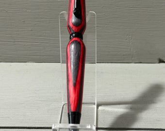 Life - A Slim-style Pen made of Red Spectraply, finished with black chrome trim