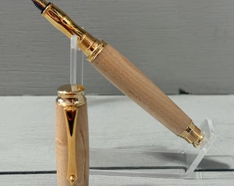 Metro Maple - A Metro Style Gold Fountain Pen made with Hard Maple wood