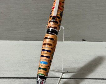 COLORFULLY CRAZY - A Cigar Style Whimsical Pen made of Colored Pencils
