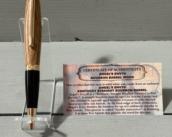 Golden Angel - A Handcrafted Wall St. II Pen made of Authentic Angel's Envy® Whiskey Wood