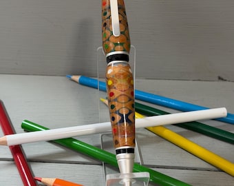 Cr8tivity- A Cigar Style Whimsical Pen made of Colored Pencils