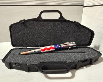 STARS & STRIPES BULLET - A 30 Caliber Bolt Action Pen, Chrome