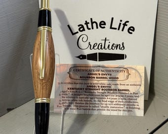 The Gilded Angel - A Handcrafted Wall St. II Pen made of Authentic Angel's Envy® Whiskey Wood