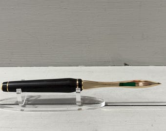 Ebony Letter Opener - Cigar Style - 24K Gold Finish