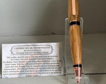The Copper Kosher Buffalo Pen - made of Certified Kosher Buffalo Trace® Whiskey Barrel Wood