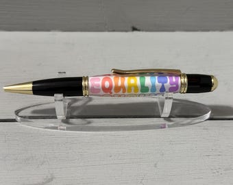 Equality  - A Gatsby Twist Style Pen - Clear Acrylic with 24K Gold Plated Trim