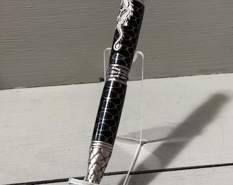 Crouching Dragon - Black Aluminum Honeycomb Crouching Dragon Cigar Pen