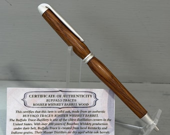 The Decorated Buffalo - A Handcrafted Deco Style Slim Pen made of Certified Buffalo Trace Wood