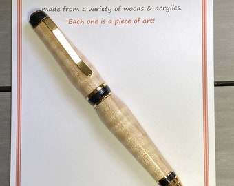 The FIDDLEBACK Cigar Pen - a handcrafted cigar-style pen