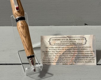 The Platinum Kosher Buffalo Cigar Pen - made of Certified Kosher Buffalo Trace® Whiskey Barrel Wood