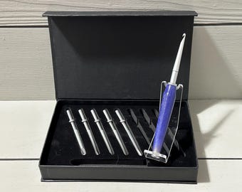 Purple Galaxy Crochet Handle with 6 Interchangeable Crochet Hooks - Set