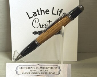 GunMetal Buffalo - A Handcrafted Gatsby Pen made of Certified Buffalo Trace® Whiskey Wood