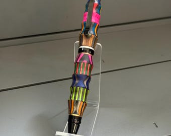 The Fiesta Seis Cigar Pen, Recycled SpectraPly, Multicolor Handmade Pen, One-of-a-Kind Artisan Gift