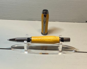 Osage Orange Navigator Rollerball - Handcrafted Pen - Black Titanium Trim