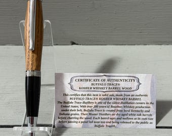 Chrome Buffalo - A Handcrafted Wall St. II Pen made of Buffalo Trace® Whiskey Wood