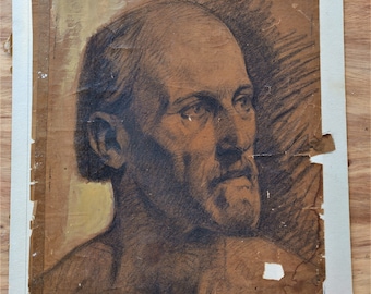 Early Sketch of Man - Charcoal