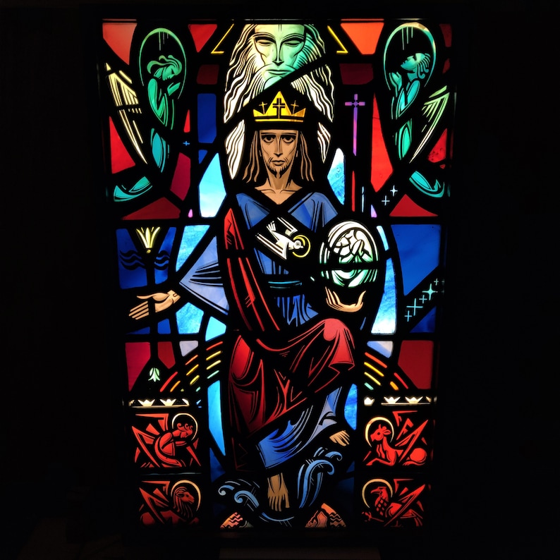 Christ the King Stained Glass - Etsy