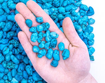 Tumbled Turquenite, Small Gem, Wire Wrapping Crystals for Jewelry Making, Single Stone, Rock Lover Gift, Turquoise Howlite Gems, Healing