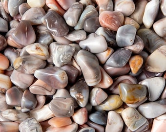 Pink Botswana Agate, Small Tumbled Stones, Bulk Gems, Wire Wrapping Crystals, Rock Collector Gift, Natural Stones for Jewelry, Gemstones