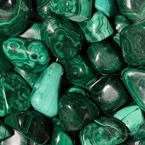 Tumbled Malachite, Bulk Gems and Stones, Wire Wrapping Crystals for Jewelry Making, Rock Lover Gift, Pocket Rock, Stones for Candles, Crafts