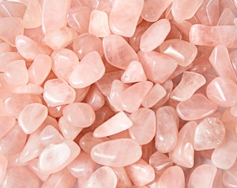 Trommelsteine Rosenquarz, Kleine Steine, Liebesstein, Rockhound Geschenk, Metaphysical Shop, Kristalle für Schmuck, Steine zum Basteln, Unikate