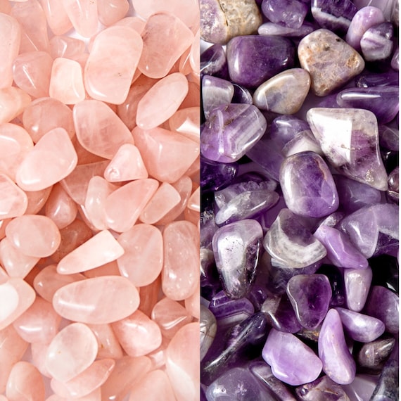 Gemstone Collection, Chevron Amethyst, Rose Quartz, Bulk Gems and Stones,  Wire Wrapping Crystals for Jewelry Making, Stones for Crafts, Soap 