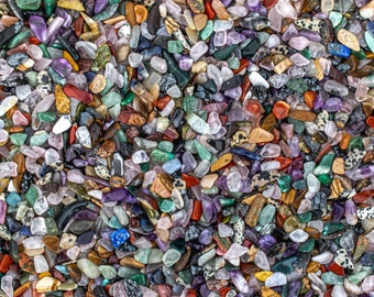 Assorted Gemstone Chips, Bulk Mini Crystals, Gems for Crafts, Fairy Garden Rocks, Rockhound Gift, Metaphysical, Stocking Stuffers for Women