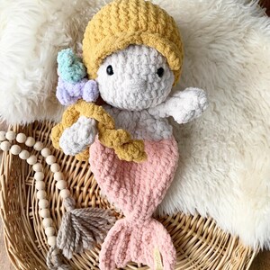 PRÊT À L'EXPÉDITION | Corail et sirène blonde Lovey | Poupée peluche sirène
