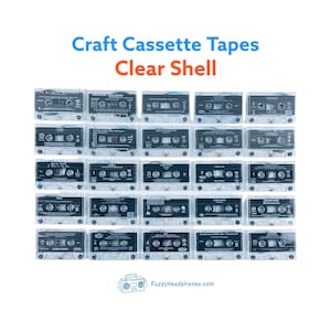 CASSETTE TAPES for Crafts - Clear Grey Shells for Art, Decoration, Upcycling, Recycling, Repurposing, 80s, High School Reunions