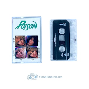 Poison Look What The Cat Dragged In Cassette Tape (1986) I Want Action, Talk Dirty To Me, I Won&#39;t Forget You, 80s Glam Metal - Tested
