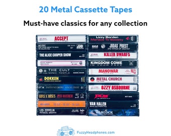20 Cassette Tapes: Hard Rock Heavy Metal - Accept, The Cult, Lizzy Borden, Manowar, Talas, Ozzy, Van Halen, Warlock - Tested & Guaranteed