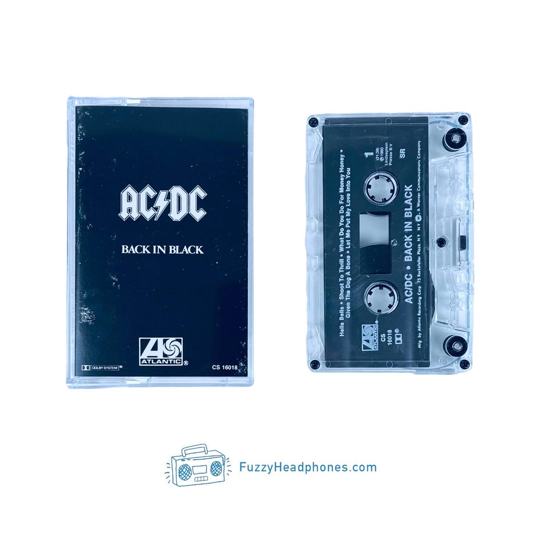 AC/DC Back in Black Cassette Tape (1980) Hells Bells, Shook Me All ...