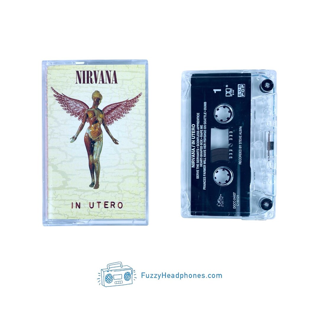 Nirvana In Utero Cassette Tape (1993) Heart Shaped Box, All Apologies,  Dave Grohl, Kurt Cobain Italia