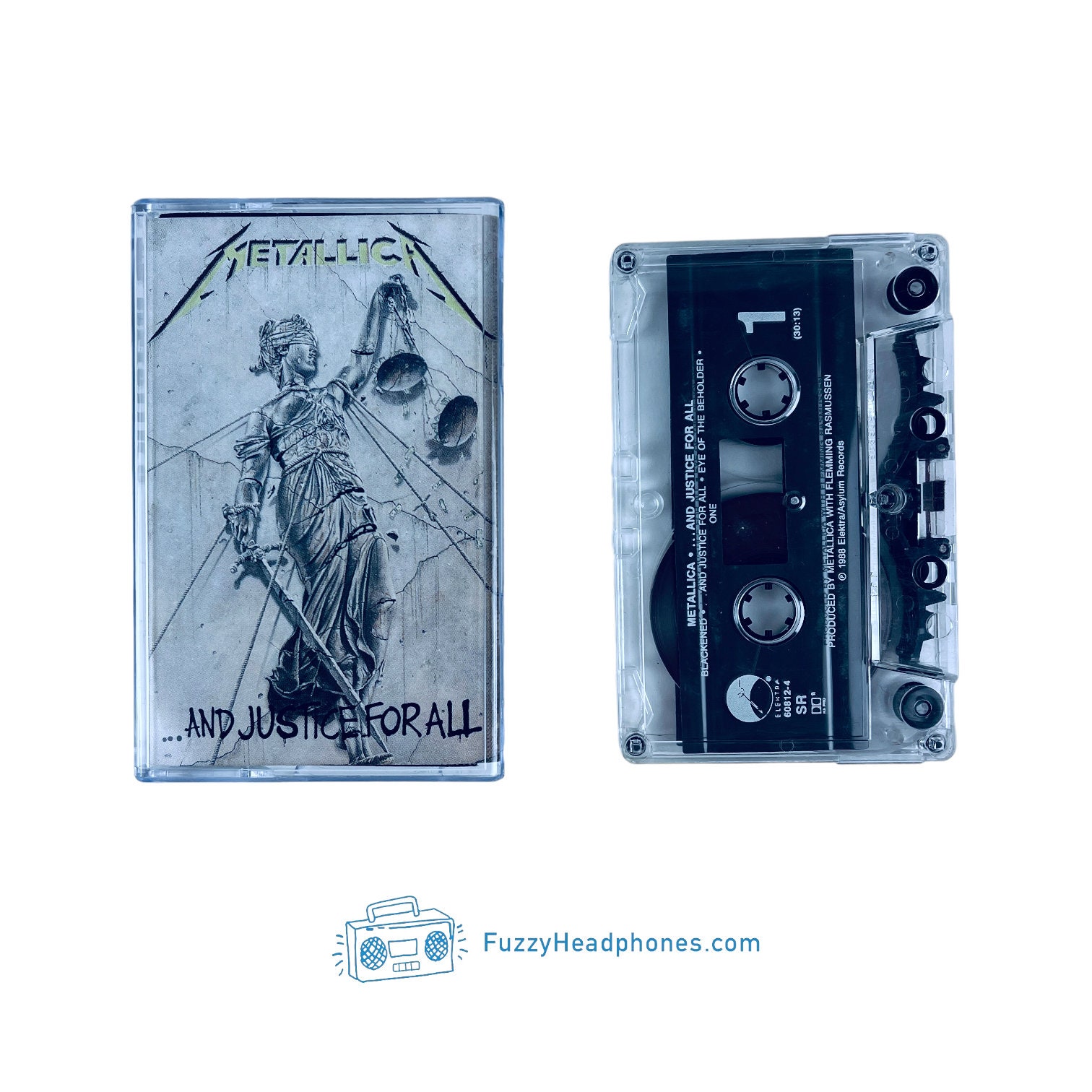 Metallica and Justice for All Cassette Tape 1988 One, Dyers Eve, Blackened,  Eye of the Beholder Tested & Guaranteed 