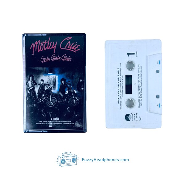 Motley Crue Girls, Girls, Girls Cassette Tape (1987) Wild Side, Dancing On Glass, Bad Boy Boogie, 80s Hair Metal - Tested and Guaranteed