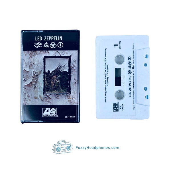 Led Zeppelin 4 IV Zoso Cassette Tape (1971) Stairway To Heaven, Rock And Roll, Black Dog, Classic Rock, 70s - Tested & Guaranteed