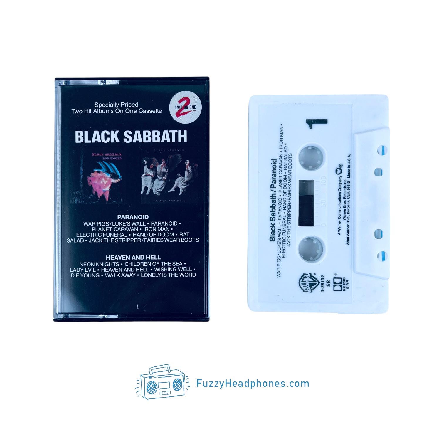 Black Sabbath Paranoid & Heaven And Hell 2 on 1 Cassette Tape - Tested And Guaranteed