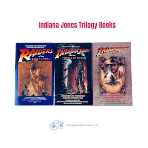 Indiana Jones Vintage Paperback Books - The Complete Trilogy - Temple Of Doom, Raiders Of The Lost Ark, Last Crusade, 80s Movie Novelization